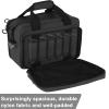 PROFOCUS Range Bag Dual Pistol Revolver Bag Gun Carrying Case for Guns and Ammo with Lockable Zippers for Outdoor Shooting and Hunting,Deluxe Padded Shoulder Strap Included view 2