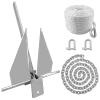 ISURE MARINE Boat Fluke Style Anchor Kit 13 lb Galvanized Steel Includes Anchor, Rope, Chain, and Shackles view 1