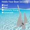 ISURE MARINE Boat Fluke Style Anchor Kit 13 lb Galvanized Steel Includes Anchor, Rope, Chain, and Shackles view 4