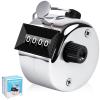 Anyongora Clicker Counter, Metal Hand Tally Counter Clicker with 4 Digit Display, Pitch Counter for Golf Stroke, Baseball, Coaching, Knitting, Lap, Row Sport, Silver view 1