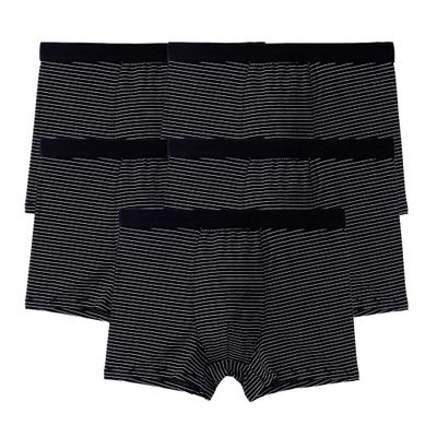 JEsilunmaMY Mens Loose Cotton Striped Boxer Briefs Plus Size Breathable Underwear with Pouch Soft Stretch Underpants Trunks