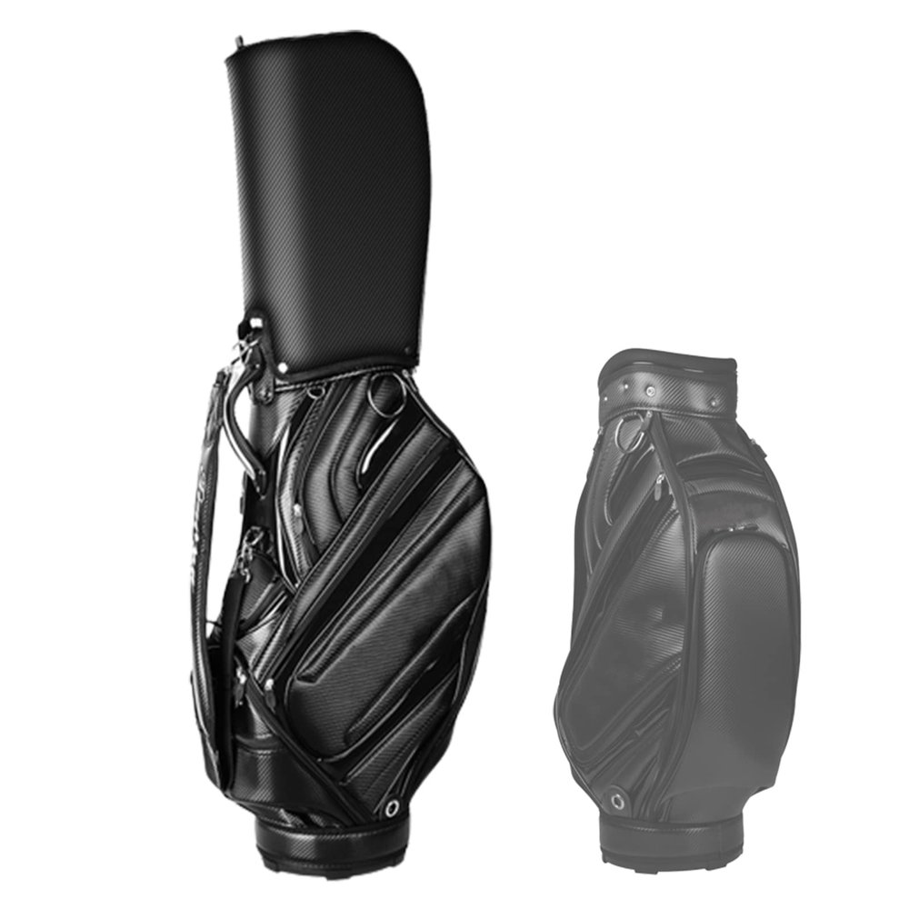YODOOLTLY Golf Club Bag PU Leather Wear Resistant Golf Stand Bag for The Driving Range with Strap and Multiple Divider Bags