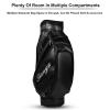 YODOOLTLY Golf Club Bag PU Leather Wear Resistant Golf Stand Bag for The Driving Range with Strap and Multiple Divider Bags view 4