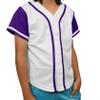 DIGITMON Kids Baseball Jersey Button Down Premium Hip Hop T Shirts Uniform White Purple for 6y Toddlers view 1