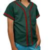 DIGITMON Kids Baseball Jersey Button Down Premium Hip Hop T Shirts Uniform ForestGreen Red for 8y Toddlers view 1