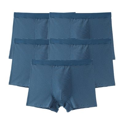 JEsilunmaMY Mens Loose Cotton Striped Boxer Briefs Plus Size Breathable Underwear with Pouch Soft Stretch Underpants Trunks
