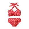 Baby Girl Bikini Kids Toddler Polka Dot Swimsuits Swimwear Beach Bathing Suit Bikinis Set Swimming (Red, 6-12 Months) view 1