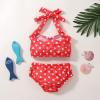 Baby Girl Bikini Kids Toddler Polka Dot Swimsuits Swimwear Beach Bathing Suit Bikinis Set Swimming (Red, 6-12 Months) view 2