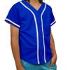 DIGITMON Kids Baseball Jersey Button Down Premium Hip Hop T Shirts Uniform RoyalBlue White for 10y Toddlers view 1