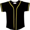 DIGITMON Kids Baseball Jersey Button Down Premium Hip Hop T Shirts Uniform Black Yellow for 4y Toddlers view 3