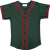 DIGITMON Kids Baseball Jersey Button Down Premium Hip Hop T Shirts Uniform ForestGreen Red for 12y Teenagers view 2
