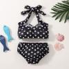 Baby Girl Bikini Kids Toddler Polka Dot Swimsuits Swimwear Beach Bathing Suit Bikinis Set Swimming (Black, 0-6 Months) view 2