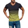 Mens Summer Shirt Gradient Short Sleeve Shirt Casual V Neck Pullover T-Shirt Athletic Workout Tops Basic Muscle Tee view 1