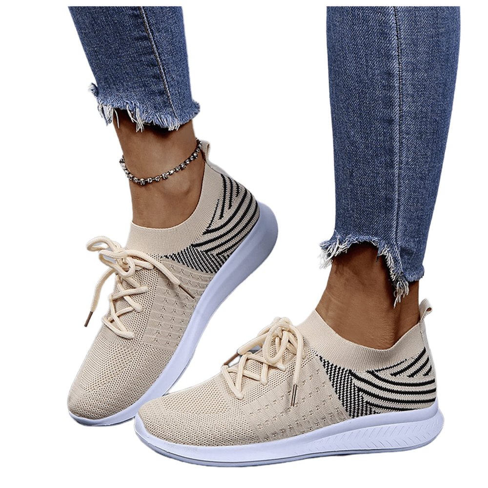 Ladmiple Shoes For Women Slip On White Women's Running Shoes Non Slip Athletic Tennis Walking Sneakers Classic Casual Fashion Slip On Comfort Platform Shoes