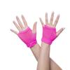 ALVOGIMOR 2 Pairs Fishnet Gloves,Mesh Fingerless Elastic Nylon Wrist Gloves for Women Girls 80's Theme Party Halloween Costume Accessories (Rose red) view 2