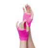 ALVOGIMOR 2 Pairs Fishnet Gloves,Mesh Fingerless Elastic Nylon Wrist Gloves for Women Girls 80's Theme Party Halloween Costume Accessories (Rose red) view 3