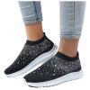 Ladmiple Womens Shoes Flats With Arch SupportWomens Walking Running Shoes Athletic Non Slip Tennis Fashion Sneakers Slip On Casual Comfort Breathable Gym Platform Shoes Black view 1