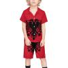 Adugen Origei Children's Hawaii Summer Beach 2 Piece Albanian Flag Shirts And Shorts 3-4T view 1