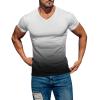 Mens Summer Shirt Gradient Short Sleeve Shirt Casual V Neck Pullover T-Shirt Athletic Workout Tops Basic Muscle Tee view 1