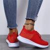 Platform Shoes For Women Size 12 Womens Walking Shoes Slip on Sneakers Lady Girls Platform Loafers Fashion Casual Athletic Gym Non Slip Tennis Running Shoes Red view 4