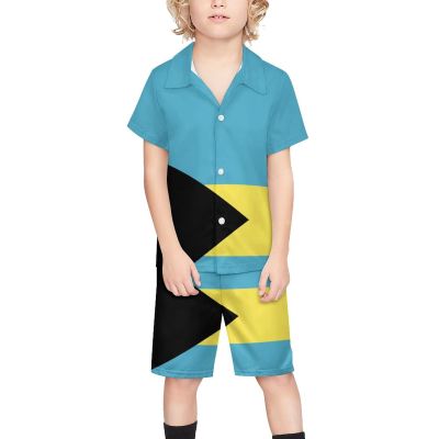 Adugen Origei Children's Casual Beach Set Boys Hawaii Shirts And Short Sets Kids Summer Button Down Shirt Suit 7-8T