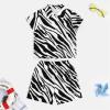 Adugen Origei Teen Beach Two Piece Set Black Zebra Pattern Children's Beach Suit Suitable for Boys And Girls 7-8T view 3