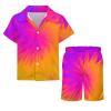 Adugen Origei Boy's 2 Piece Tie Dye Short Sleeve Shirt And Shorts Hawaii Suit Children's Beach Suit 3-4T view 4