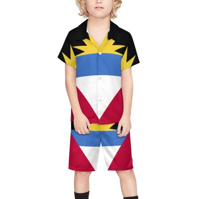 Adugen Origei Children's Casual Beach Set Boys Hawaii Shirts And Short Sets Kids Summer Button Down Shirt Suit 3-4T