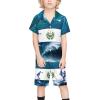 Adugen Origei Boy's 2 Piece El Salvador Flag Short Sleeve Shirt And Shorts Hawaii Suit Children's Beach Suit 7-8T view 1