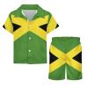 Adugen Origei Boy's 2 Piece Jamaican Flag Short Sleeve Shirt And Shorts Hawaii Suit Children's Beach Suit 3-4T view 4