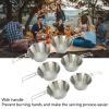 Zunate Camping Bowl with Handle, Stainless Steel Camping Cup, Hiking Soup Dish Bowl for Camping Backpacking Picnic (2) view 3