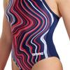 ARENA Performance Marbled Women's Swimsuit Light Drop Back One Piece MaxLife Pool Training Bathing Suit Athletic Sports Swimwear, Navy/Red Multi, US Size 26 view 4