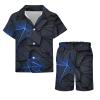Adugen Origei Boy's 2 Piece 3D Crack Short Sleeve Shirt And Shorts Hawaii Suit Children's Beach Suit 3-4T view 4