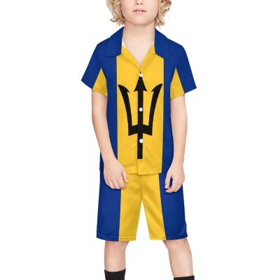 Adugen Origei Children's Casual Beach Set Boys Hawaii Shirts And Short Sets Kids Summer Button Down Shirt Suit 3-4T