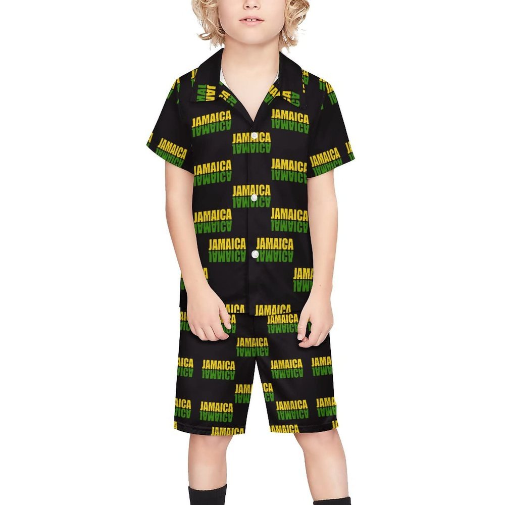Adugen Origei Children's Casual Beach Set Boys Hawaii Shirts And Short Sets Kids Summer Button Down Shirt Suit 7-8T
