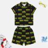 Adugen Origei Children's Casual Beach Set Boys Hawaii Shirts And Short Sets Kids Summer Button Down Shirt Suit 7-8T view 3
