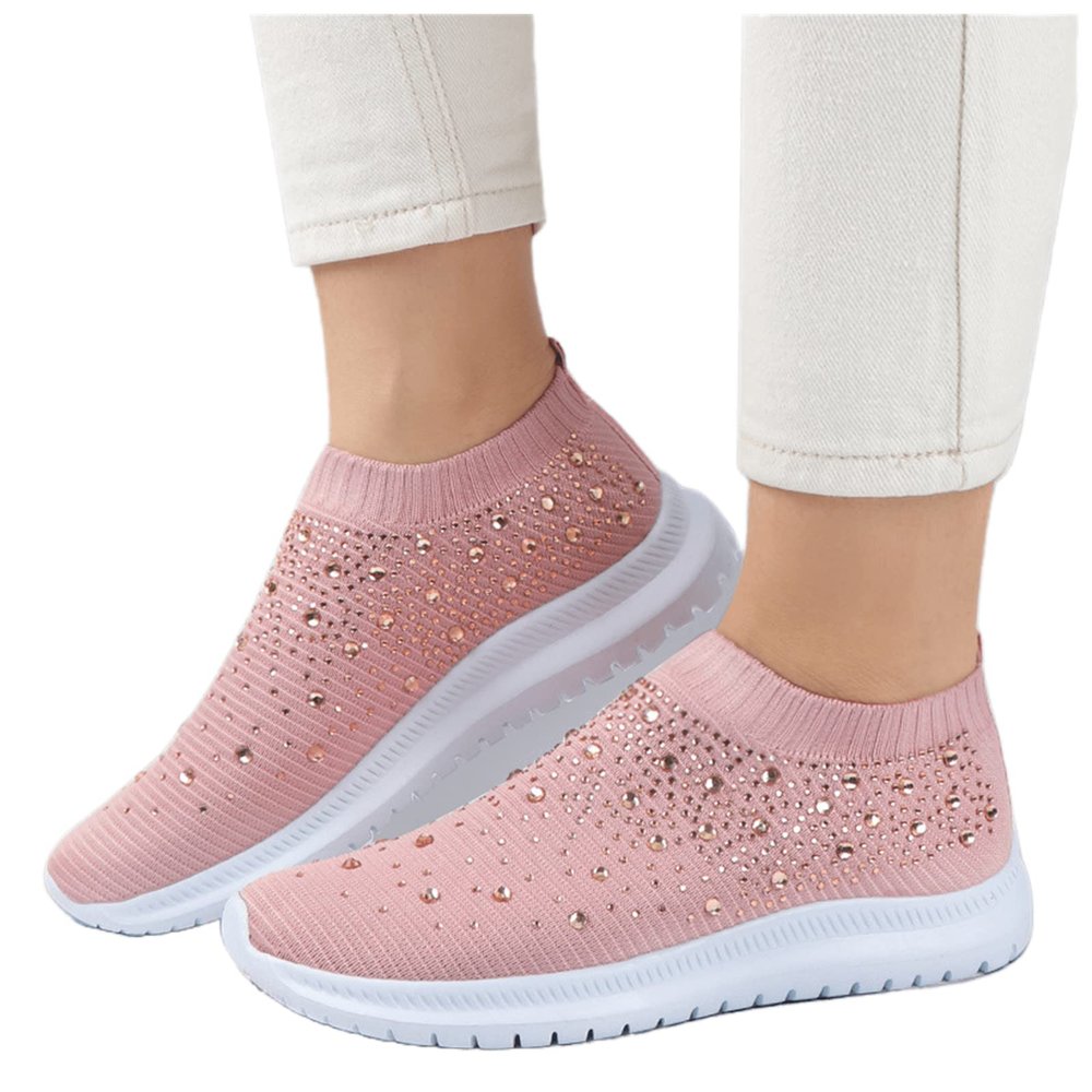 Womens Shoes Dressy Casual Size 11 Womens Walking Shoes Slip on Sneakers Lady Girls Platform Loafers Fashion Casual Athletic Gym Non Slip Tennis Running Shoes Pink