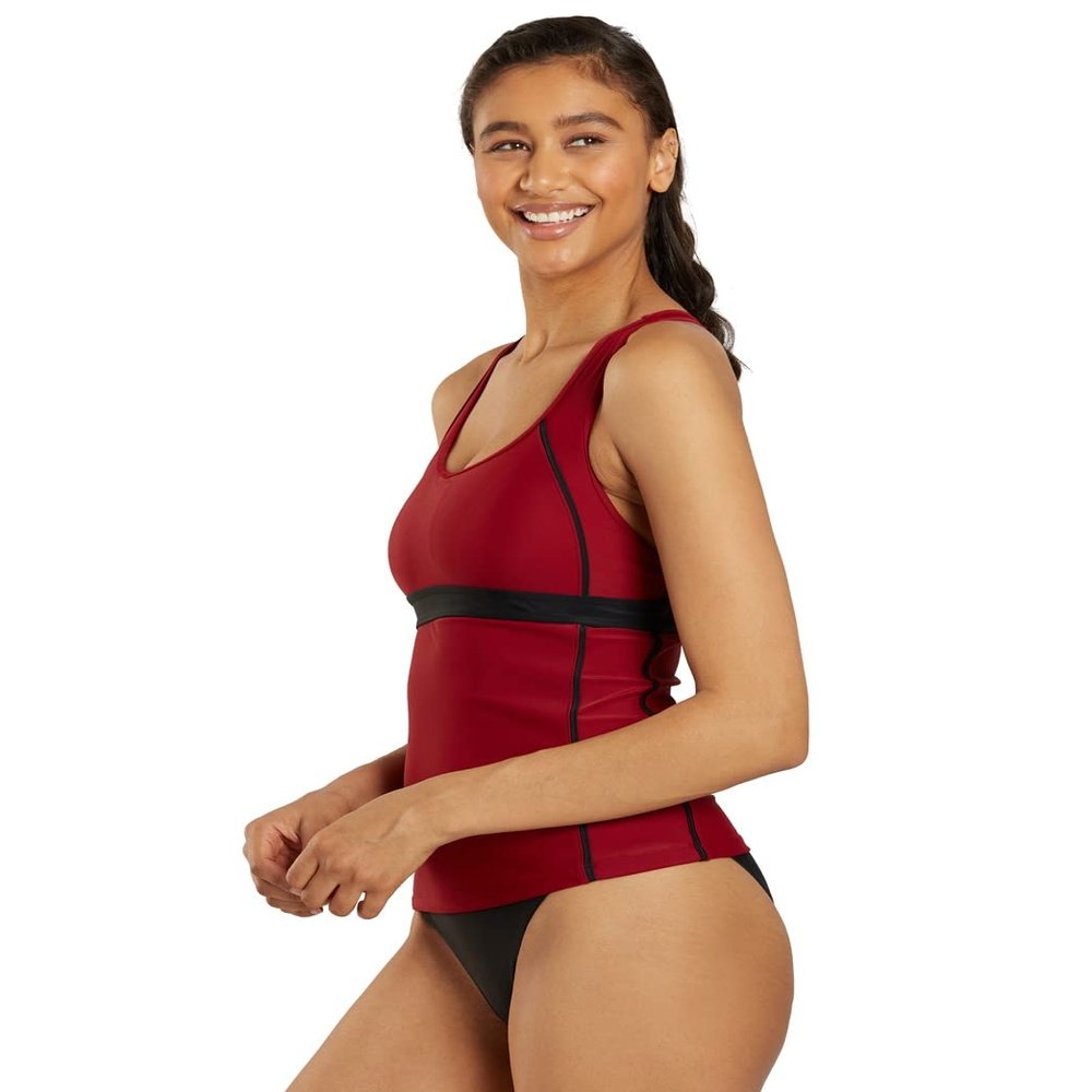Sporti Active Racerback Solid Tankini Top - Nutmeg - Medium