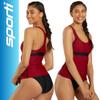 Sporti Active Racerback Solid Tankini Top - Nutmeg - Medium view 2