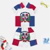 Adugen Origei Dominican Flag Dominican Flag Boy's 2 Piece Outfit Button Down Shirt And Shorts Sets 3-4T view 3