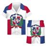 Adugen Origei Dominican Flag Dominican Flag Boy's 2 Piece Outfit Button Down Shirt And Shorts Sets 3-4T view 4