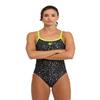 ARENA Performance Fireworks Women's Swimsuit Challenge Back One Piece MaxLife Training Suit, Soft Green/Black Multi, US Size 22 view 1
