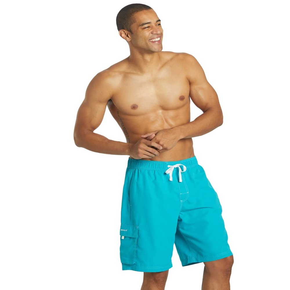 Sporti Men's Hybrid Cargo Swim Trunk - Ocean Blue - Large
