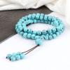 108 Natural Blue Agate Beads Bracelets and Necklaces Handmade Bracelets Malachite,Green Pine view 2