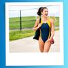 Sporti Solid Wide Strap One Piece Swimsuit - Red - 40 view 3