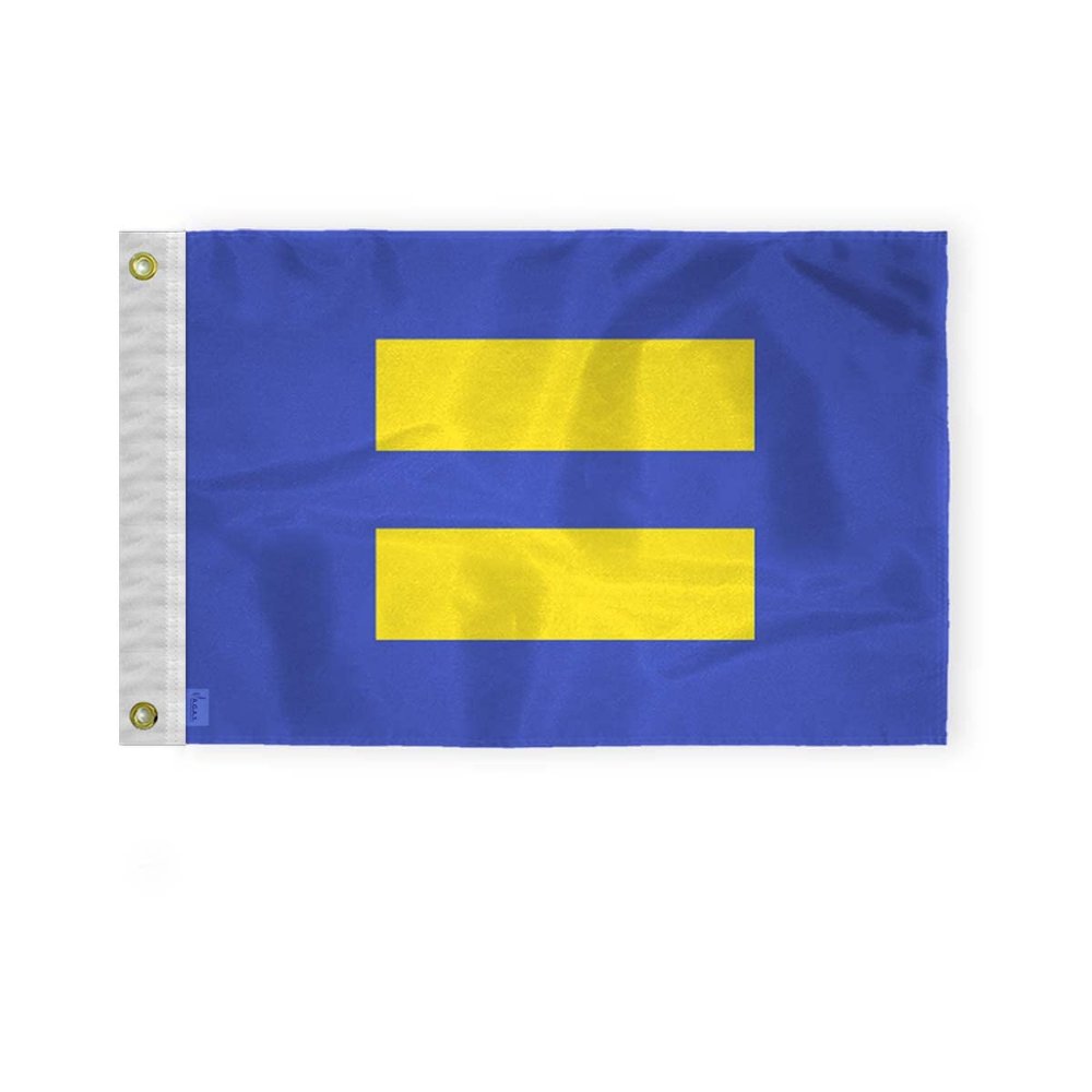 AGAS Equality Pride Boat Nautical Flag 12x18 Inch - Printed 200D Nylon - Brass Grommets Fade Proof Vivid Colors - Small Equality Pride flag for Bike Car