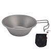 Ultralight Camping Cookware, Outdoor Camping Picnic Titanium Bowl Cup with Folding Handle for Camping, Traveling, Picnic, Hiking view 1