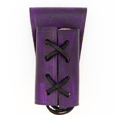 Armory Replicas Genuine Leather Dagger Holster Medieval Inspired Adjustable Small Weapon Sword Frog - Royal Purple w/Black Cord