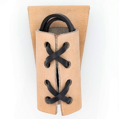 Armory Replicas Genuine Leather Dagger Holster Medieval Inspired Adjustable Small Weapon Sword Frog - Natural Tan w/Black Cord