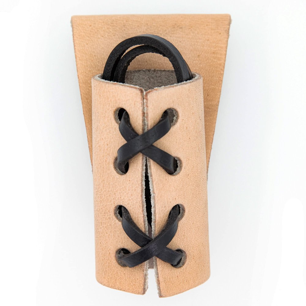 Armory Replicas Genuine Leather Dagger Holster Medieval Inspired Adjustable Small Weapon Sword Frog - Natural Tan w/Black Cord